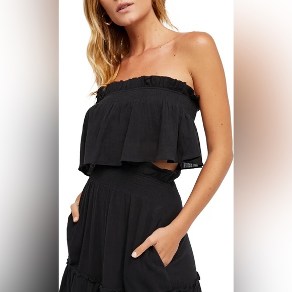 Free People Endless Summer Sea Breeze Strapless Crop Top & Midi Skirt - Picture 3 of 5